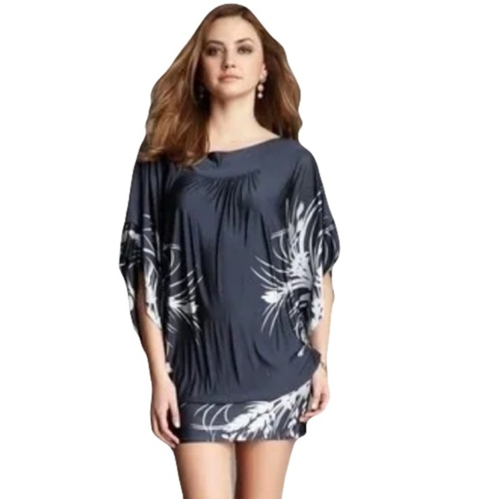 BCBGMaxAzria Bat Sleeve Ruched Dress
